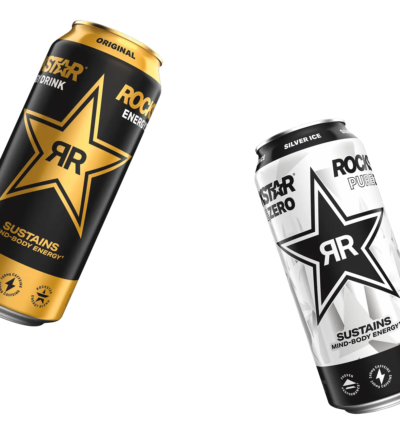 Rockstar Original and Silver Ice Cans